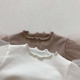 Baby Girl Mesh Tutu Skirt With Solid Top Dress In Spring - MyKids-USA™