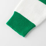 Children Green Striped Graphic Korean Style Pullover Knitwear Sweater - MyKids-USA™