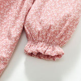 Baby Girl Ditsy Flower Pattern Long Sleeves Sweet Style Dress