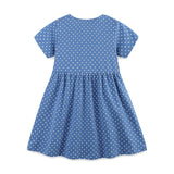 Summer Pure Cotton Dots and Animals Pattern Short Sleeves Dress for Stylish Girls - MyKids-USA™