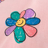 Baby Girl Sunflower Print Short Sleeved Lovely T-Shirt In Summer Outfit