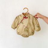 Autumn New Arrival Baby Girls Long Sleeves Flowers Pattern Stand Collar Onesies - MyKids-USA™