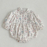 Princess Ditsy Flower Graphic Long Sleeve Dress Onesies - MyKids-USA™