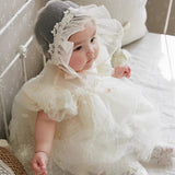 New Design Summer Kids Girls Elegant Style Floral Embroidered Mesh Short Sleeves Dress