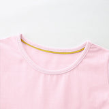 Summer Pure Cotton Colorful Rainbow Pattern Short Sleeves Pink Dress for Stylish Girls - MyKids-USA™
