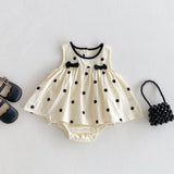 Summer Arrival Baby Girls Cute Sleeveless Polka Dots Pattern Dress Design Strap Onesies - MyKids-USA™