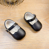 Spring Baby And Kids Girls Polka Dots Romper And Black Leather Shoes Clothing Set