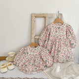 Baby Girl Flower Print Pattern Mesh Patchwork Design Onesies or Dress