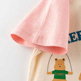 Baby Cartoon Bear Graphic Colorblock Design T-Shirt In Summer - MyKids-USA™