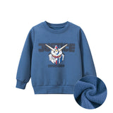 Baby Boy Cartoon & Slogan Pattern Plush Thickened Hoodies - MyKids-USA™
