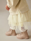 Design Autumn Girls Sunflower Pattern Logo Crew Neck Long Sleeves Tulle Patchwork Dress