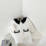 Arrival Autumn Girls French Fashion Argyle Pattern Long Sleeves Dress with Collar - MyKids-USA™