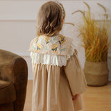 Arrival Autumn Girls Artsy Flowers Embroidery Pattern Collar Long Sleeves Stylish Dress - MyKids-USA™