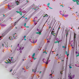 Summer Arrival Butterfly Pattern Short Sleeves Dress for Stylish Girls