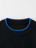 Baby Boy Kids Color Patchwork Crew Neck Long Sleeve Knitwear Pullover
