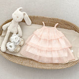 Summer Arrival Sleeveless Butterfly-bows Pattern Embroidered Tulle Dress for Stylish Girls