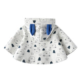 Kids Cartoon Bear Print 3D Animal Ear Patched Design Snap Button Cute Shawls - MyKids-USA™