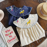 Summer Arrival Baby Kids Girls Sleeveless Unicorns Pattern Embroidered Dress