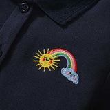 Summer Arrival Rainbow Pattern Short Sleeves Polo Dress for Stylish Girls - MyKids-USA™