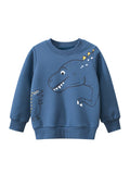 Baby Boys Dinosaur Talking Cartoon Crew Neck Long Sleeve Thick Pullover - MyKids-USA™