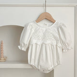 Spring/Autumn Baby Onesies And Dress For Girls With White Lace Trim – Princess Sister Matching Set