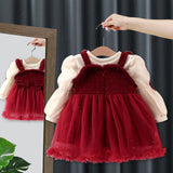 Autumn and Winter Arrival Baby Girls Long Sleeves Crew Neck Top and Rabbit Design Dress