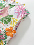 Summer Baby Girls Sleeveless Tropical Floral Print Dress