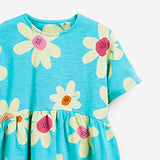 Baby Girl Floral Print Pattern Round Neck Cotton Dress - MyKids-USA™