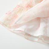 Summer Arrival Baby Girls Cute Floral Printed Pattern Fly Sleeves Tulle Dress with Hat - MyKids-USA™