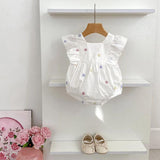 Summer Arrival Star Pattern Fly Sleeves Square Neck Dress/Onesies for Stylish Girls - MyKids-USA™