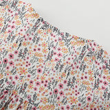 Summer Arrival Flowers Pattern Short Sleeves Single Breasted Dress for Stylish Girls - MyKids-USA™