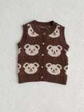Adorable Infant Baby Kids Knitted Sleeveless Single Breasted Sweater