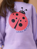 Baby Kids Girls Cartoon Ladybird Pattern Purple Pullover Clothing Sweatshirt
