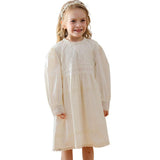 Arrival Lace Trim Design Autumn Girls Embroidery Long Sleeves Dress - MyKids-USA™