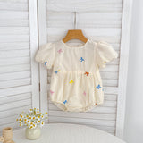 Arrival Summer Baby Kids Girls Butterfly Bows Pattern Short Sleeves Crew Neck Onesies and Girls’ Dress – Princess Sister Matching - MyKids-USA™