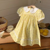 Summer Arrival Baby Kids Girls Cute Short Sleeves Floral Dress