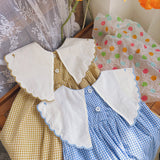 Summer Arrival Baby Kids Girls Sleeveless Ducks Pattern Embroidered Plaid Dress - MyKids-USA™