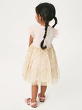 Spring And Summer Baby Girls Short Sleeves Unicorn Cartoon Floral Chiffon Dress - MyKids-USA™