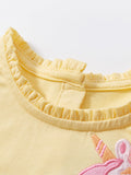 Arrival Summer Girls Unicorn Pattern Crew Neck Short Sleeves Tulle Patchwork Princess Dress