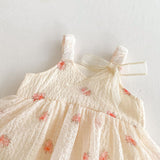 Summer Arrival Baby Girls Cute Sleeveless Plaid Dress Design Strap Onesies