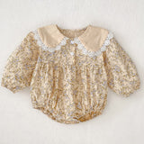 Spring Baby Girls French-style Floral Long-sleeved Onesies and Dress – Princess Sister Matching