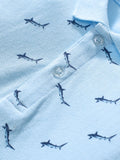 Autumn Design Kids Fish Pattern Long Sleeves Blue Polo Shirt - MyKids-USA™