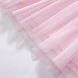 Summer Arrival Polka Dots Pattern Short Sleeves Tulle Patchwork Dress for Stylish Girls