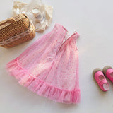 New Design Summer Kids Girls Cute Floral Print Sleeveless Mesh Dress - MyKids-USA™