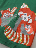Design Autumn Girls Vivid Fox Appliqué Embroidery Pattern Striped Long Sleeves Dress - MyKids-USA™