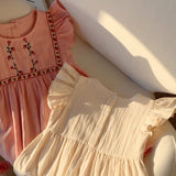Summer Arrival Baby Kids Girls Vintage Sleeveless Flowers Pattern Dress