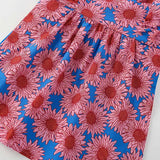 Summer Arrival Flowers Pattern Sleeveless Square Neck Dress for Stylish Girls