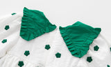 Baby Girl Polka Dot Pattern Green Doll Neck Cute Dress - MyKids-USA™
