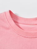Cute Knit Round Neck Peppy Dog Cartoon Girls’ T-Shirt In European And American Style For Summer