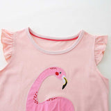 Girls Summer Cartoon Applique Sleeveless Gradient Mesh Design Dress